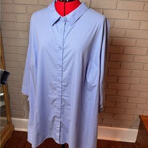 Catherines Button Down Tunic Shirt 2X (22/24W) Light Blue excellent condition